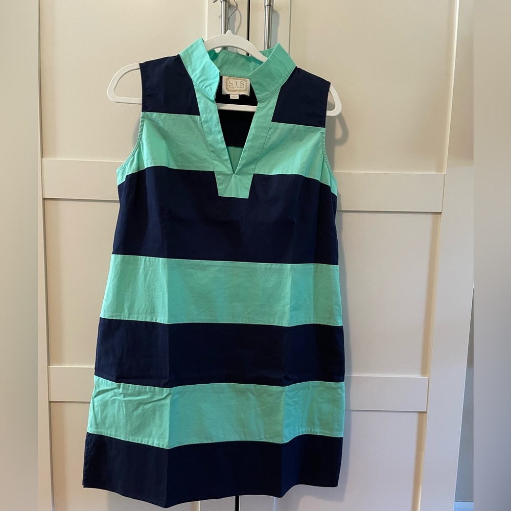 Sail to Sable Navy and Mint Sleeveless Dress